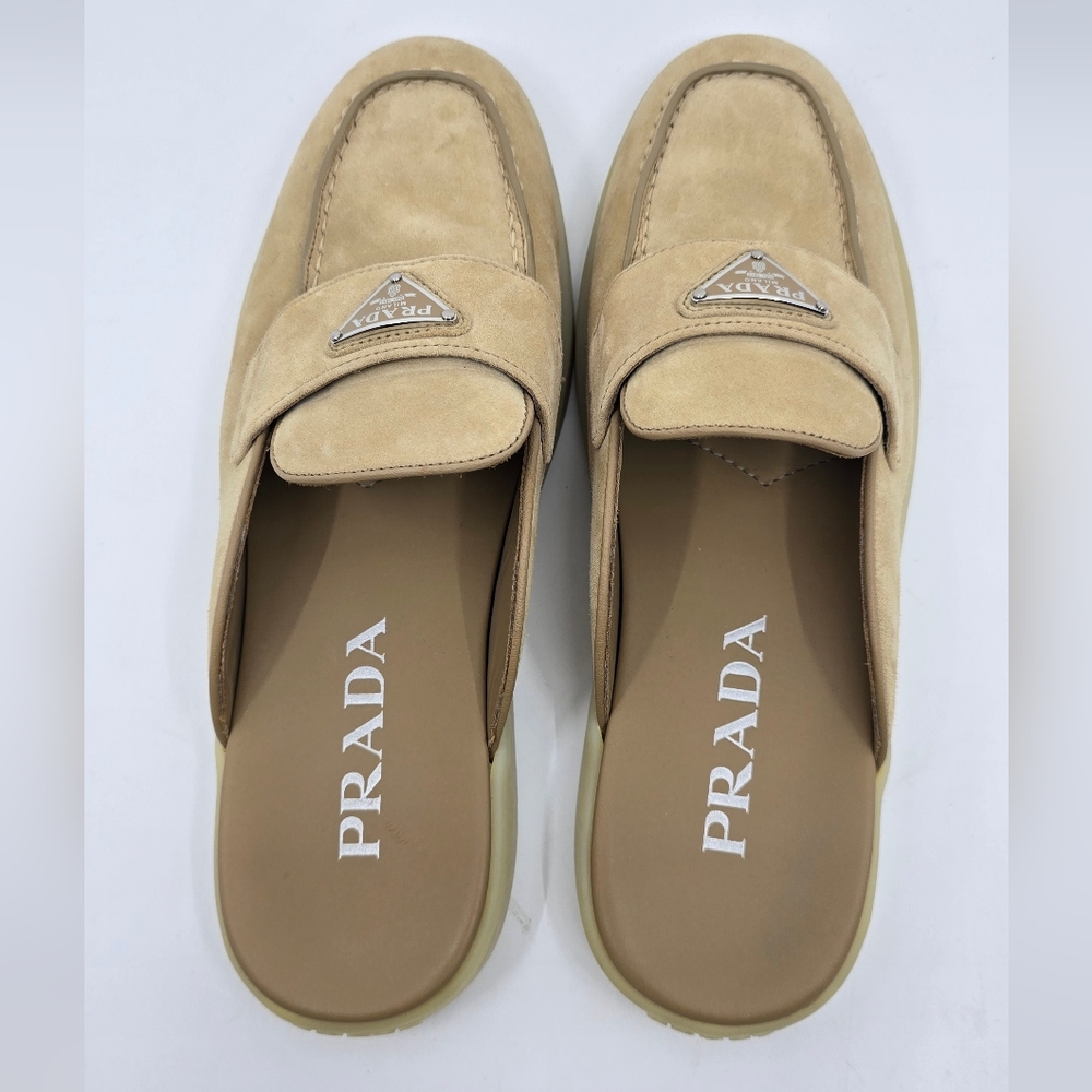 Prada Ecru Suede Mules - 38 - Picture 8 of 16